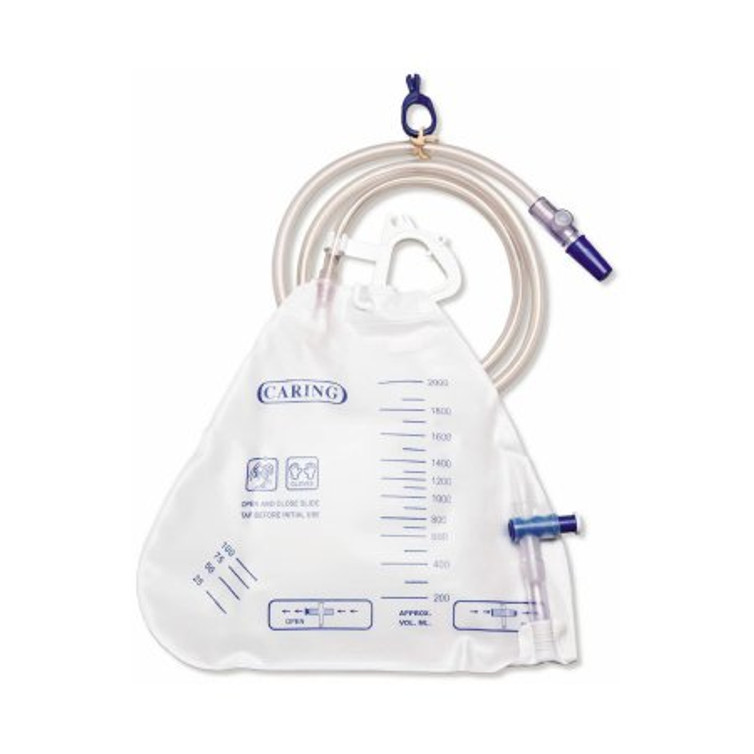 Urinary Drain Bag Medline Anti-Reflux Valve Sterile Fluid Path 2000 mL DYNC1674