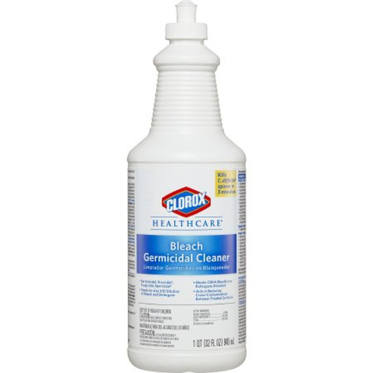 Clorox Healthcare Bleach Germicidal Surface Disinfectant Cleaner Manual Squeeze Liquid 32 oz. Bottle Fruity Floral Bleach Scent NonSterile 68832