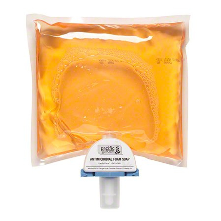 Antimicrobial Soap Pacific Garden Foaming 1 200 mL Dispenser Refill Bag Pacific Citrus Scent 43821 Case/4