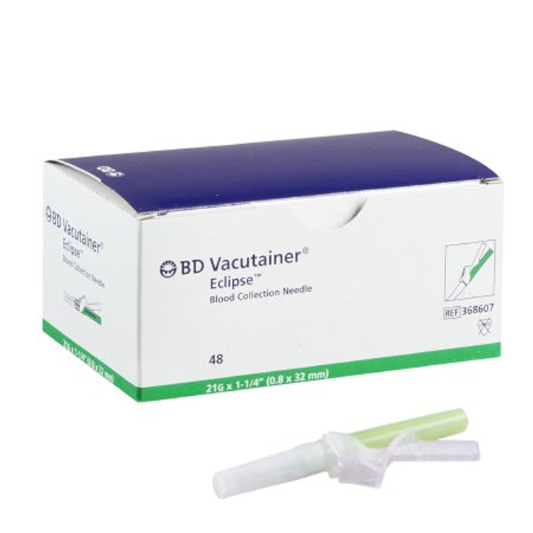 BD Vacutainer Eclipse Blood Collection Needle 21 Gauge 1-1/4 Inch Needle Length Safety Needle Without Tubing Sterile 368607