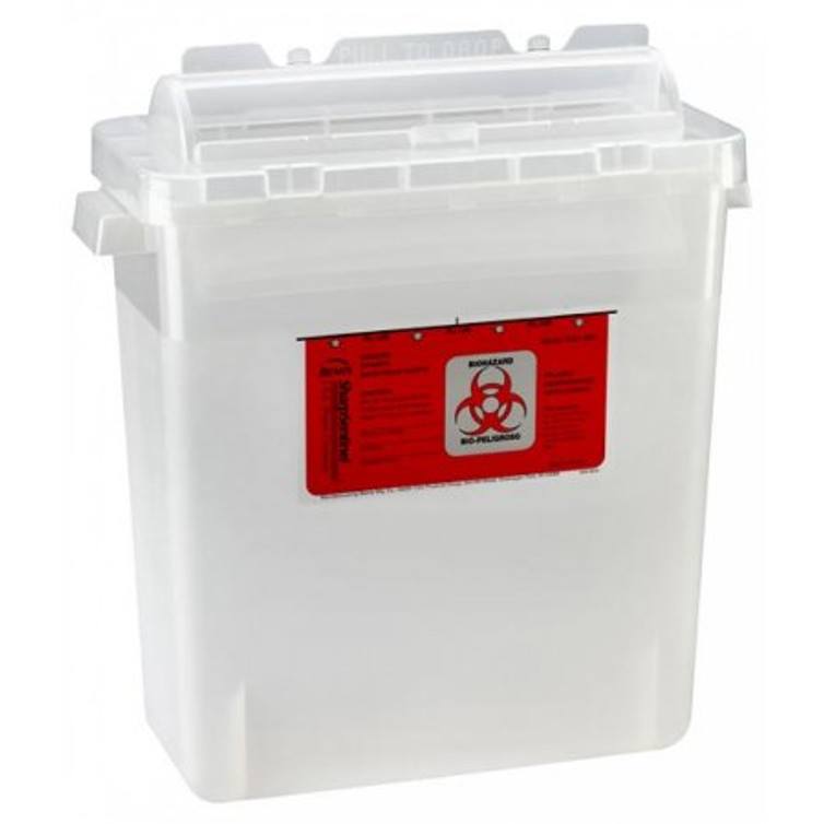 Sharps Container Bemis Sentinel 15 H X 13-7/8 L X 6-7/8 W Inch 3 Gallon Translucent Base / Translucent Lid Horizontal Entry Rotating Lid 333 020