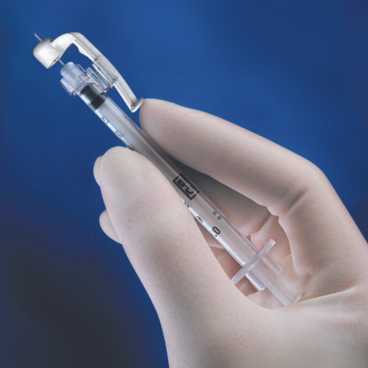 Insulin Syringe with Needle SafetyGlide 0.3 mL 29 Gauge 1/2 Inch Attached Needle Sliding Safety Needle 305935