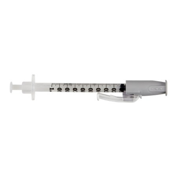 Tuberculin Syringe with Needle SafetyGlide 1 mL 27 Gauge 1/2 Inch Attached Needle Sliding Safety Needle 305945