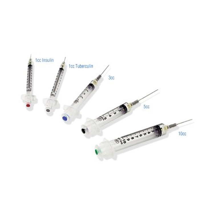 Syringe with Hypodermic Needle VanishPoint 5 mL 20 Gauge 1 Inch Attached Needle Retractable Needle 10571