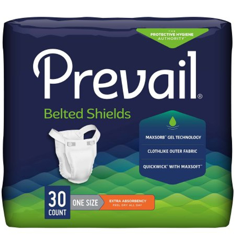 Unisex Adult Incontinence Belted Undergarment Prevail Belted Shields Belted One Size Fits Most Disposable Light Absorbency PV-324