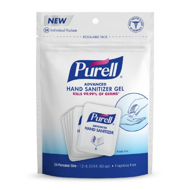 Hand Sanitizer Purell Singles Advanced 0.4 oz. Ethyl Alcohol Gel Individual Packet 9630-55-24CT