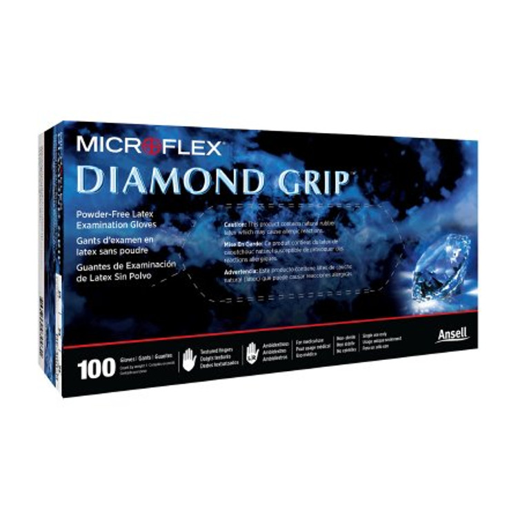 Exam Glove Diamond Grip Large NonSterile Latex Standard Cuff Length Textured Fingertips White Not Chemo Approved MF-300-L Case/1000