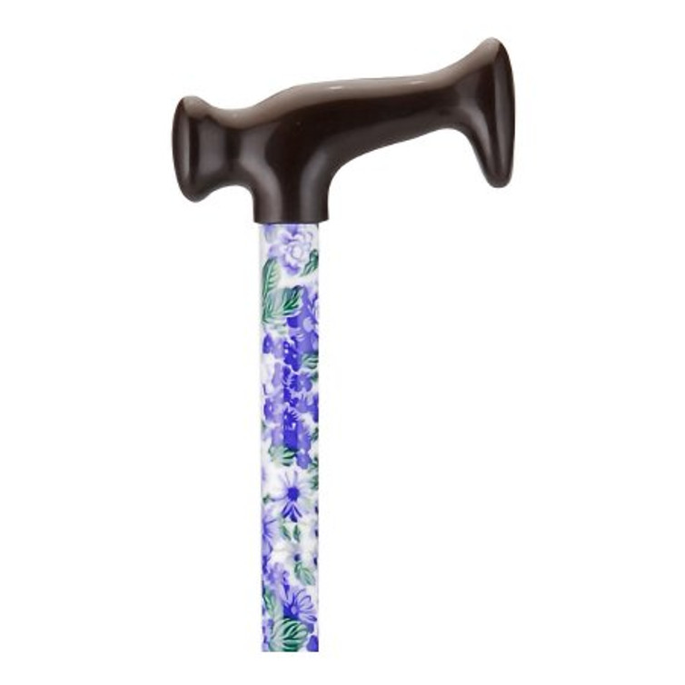 T-Handle Cane Aluminum 28 to 39 Inch Height Lilacs and Green Leaves Print 2014 Case/12