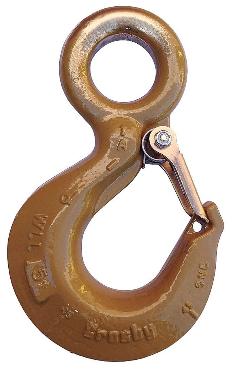 1 TON CROSBY ALLOY EYE HOOK L320A HOOK W/ LATCH 1022380 - Bairstow Lifting  Products