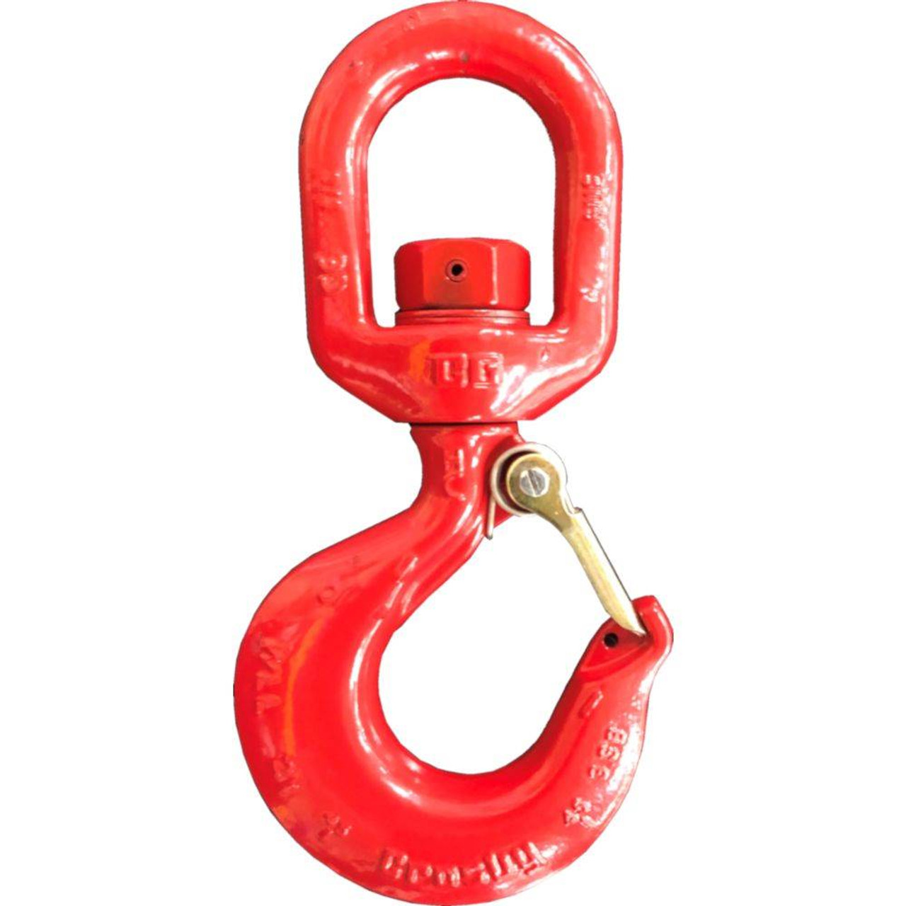 7.5T CROSBY CARBON SWIVEL HOOK L322C HOOK W/ LATCH 1048657 - Bairstow  Lifting Products