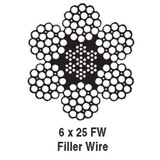 1-1/8" 6X25 IWRC RRL EIPS WIRE ROPE DOMESTIC 65T BREAK