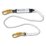 1/2" X 4' ROPE LANYARD W/ ZORBER & 3600# GATE SNAP HOOKS