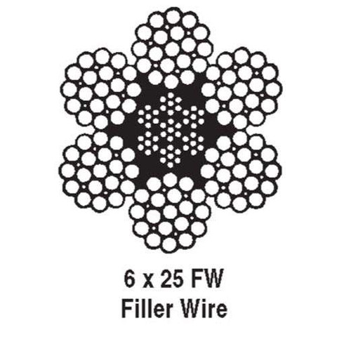 1" 6X25 IWRC RRL EIPS WIRE ROPE DOMESTIC 51.7T BREAK