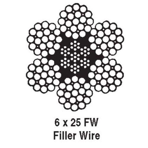 5/8" 6X25 IWRC RRL EIPS WIRE ROPE DOMESTIC 20.6T BREAK