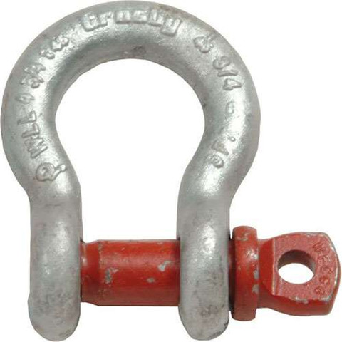 3/8" CROSBY 1T SCREW PIN GALV SHACKLE G-209 1018419