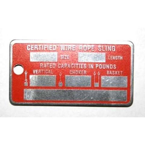 BLANK SLING TAG - ALUMINUM 3.50" X 1.438" X .125"