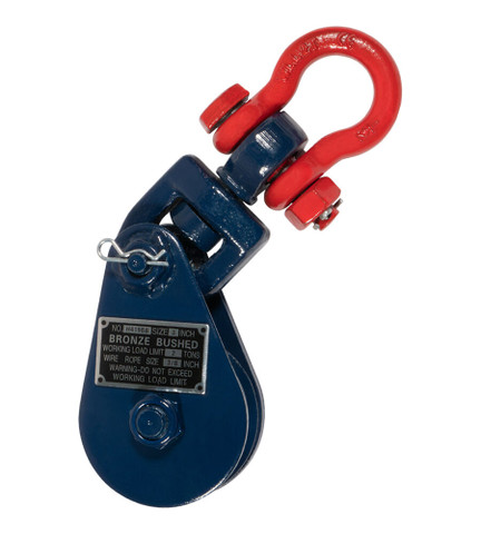 2 TON SNATCH BLOCK W/SHACKLE 3 5/16" - 3/8" WIRE ROPE