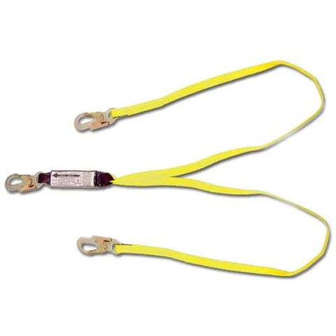 1" X 6' DOUBLE LEG WEB LANYARD W/ZORBER & 3600# GATE SNAP HKS