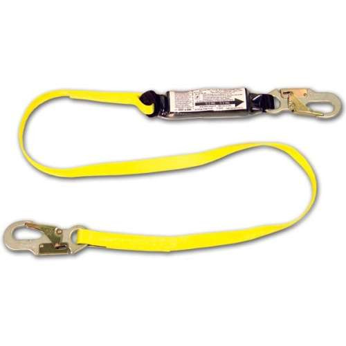 1" X 3' WEB LANYARD W/ZORBER & 3600# GATE SNAP HOOKS