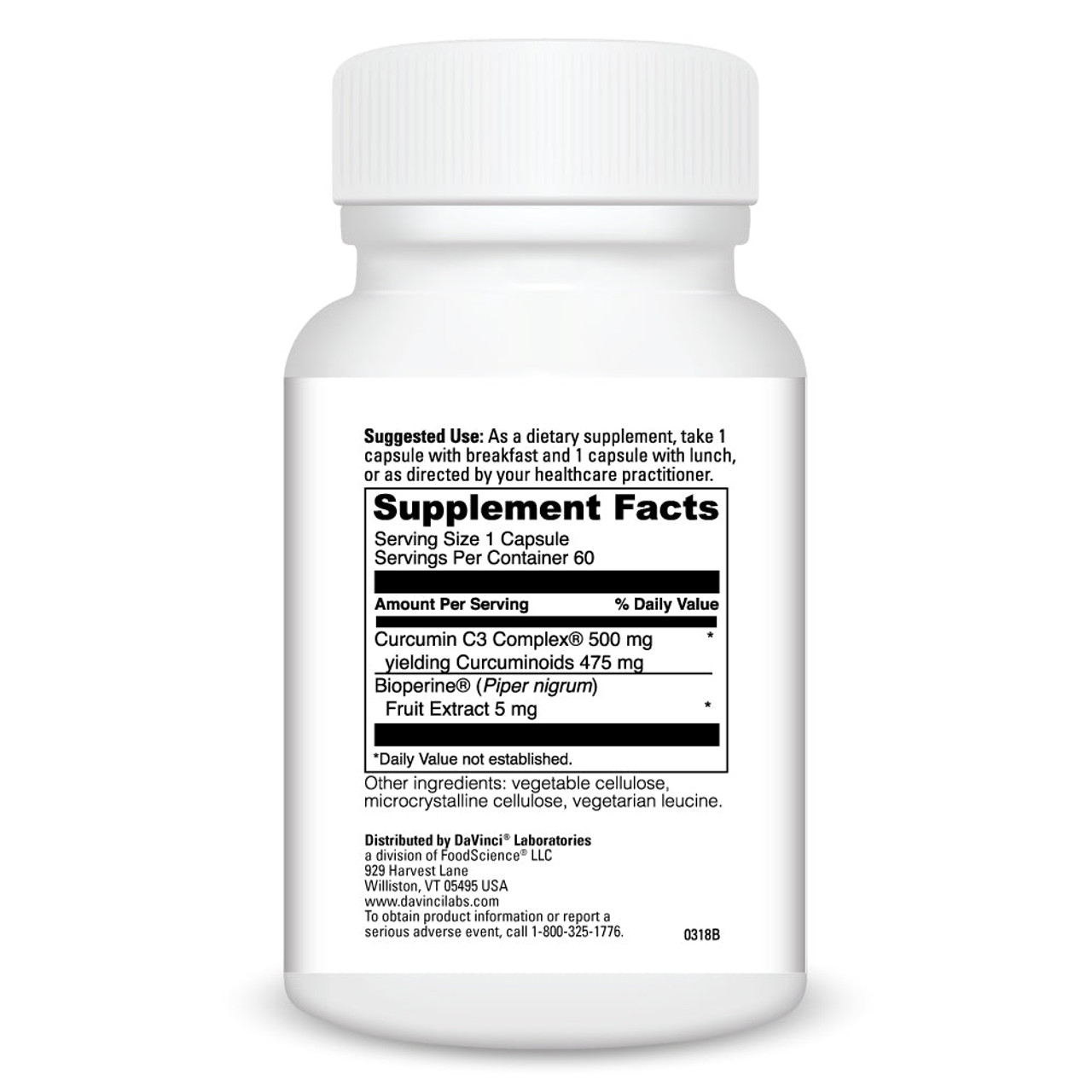Curcumin C3 Complex 60 caps by Davinci Labs - Clinical Nutrition Centers