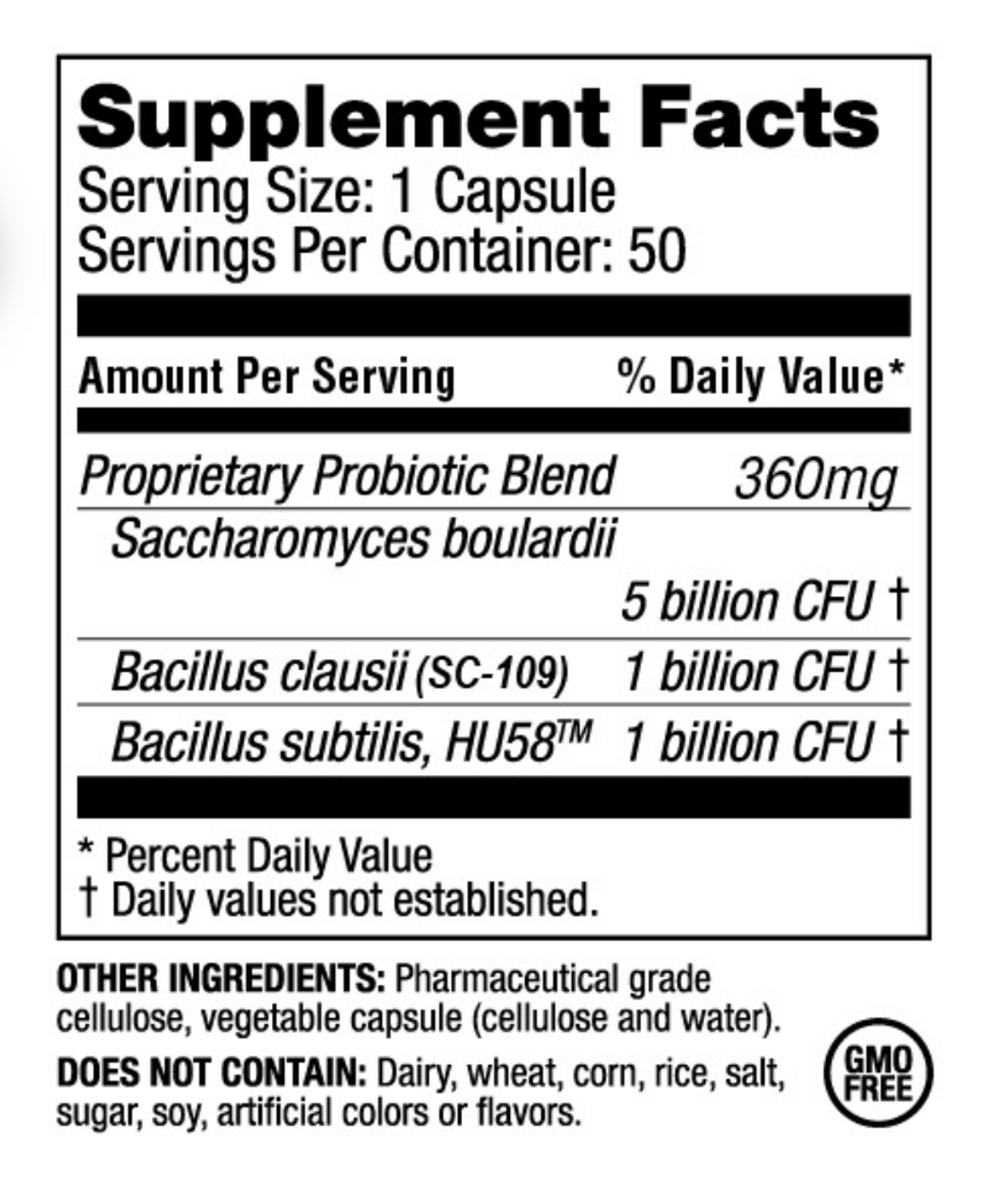 RestorFlora - Saccharomyces boulardii, Bacillus Clausii, Bacillus subtilis  HU58 (Microbiome Labs)