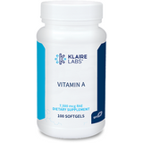 Vitamin A 25000 IU 100 gels By Klaire Labs