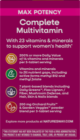 Alive!® Max3 Potency Women's Complete Multivitamin - 90 tablets By Nature's Way
