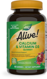 Alive!® Calcium & Vitamin D3 Gummies - 60 gummies / Raspberry-Lemonade & Strawberry By Nature's Way