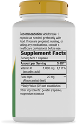 Vitamin C with Rose Hips Extra Strength‡ - 100 capsules By Nature's Way