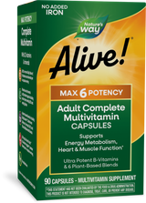 Alive!® Max6 Potency Adult Complete Multivitamin-No Added Iron - 90 capsules By Nature's Way