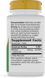 Riboflavin Vitamin B2 - 30 tablets By Nature's Way