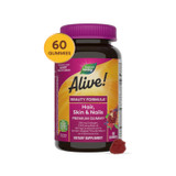 Alive!® Hair, Skin & Nails Premium Gummies - 60 gummies / Strawberry By Nature's Way