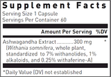 Ayur-Ashwagandha 60 capsules by Douglas Labs