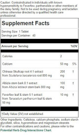 Albizia Complex M1100 by MediHerb 40 tablets (best by date: October 2020)