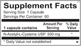 N-Acetyl Cysteine 60 capsules by Ortho Molecular