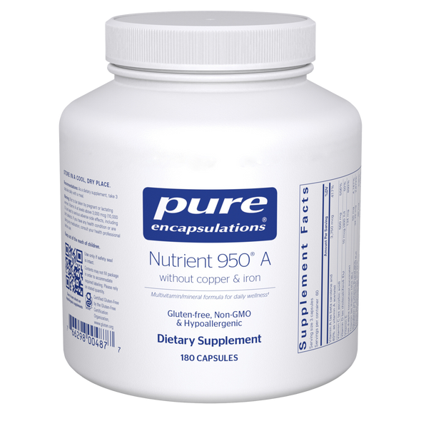 Nutrient 950® A without copper & iron 180 capsules by Pure Encapsulations