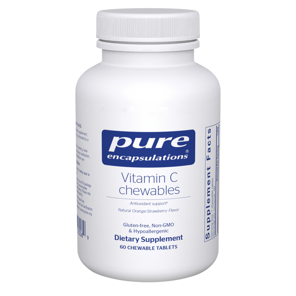 Vitamin C chewables Natural Orange-Strawberry Flavor 525 mg 60 chewables by Pure Encapsulations