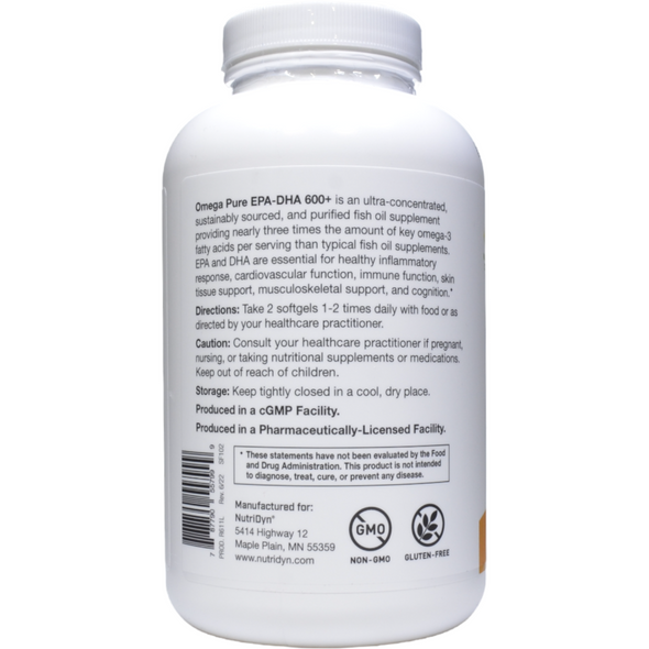 Omega Pure EPA-DHA 600+ by Nutri-Dyn - 120 Capsules