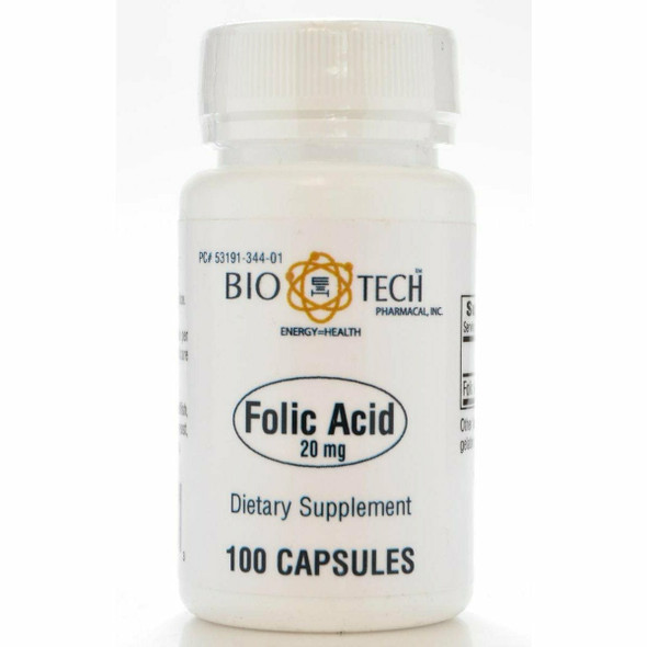 Folic Acid 20 mg 100 caps by Bio-Tech