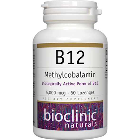 B12 Methylcobalamin 5000 mcg 60 loz By Bioclinic Naturals