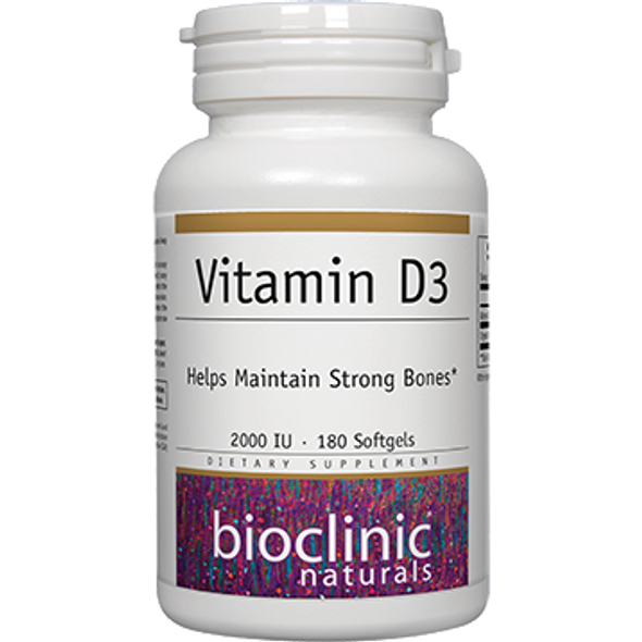 Vitamin D3 2000 IU 180 softgels By Bioclinic Naturals Vitamin D3 2000 IU 180 softgels By Bioclinic Naturals