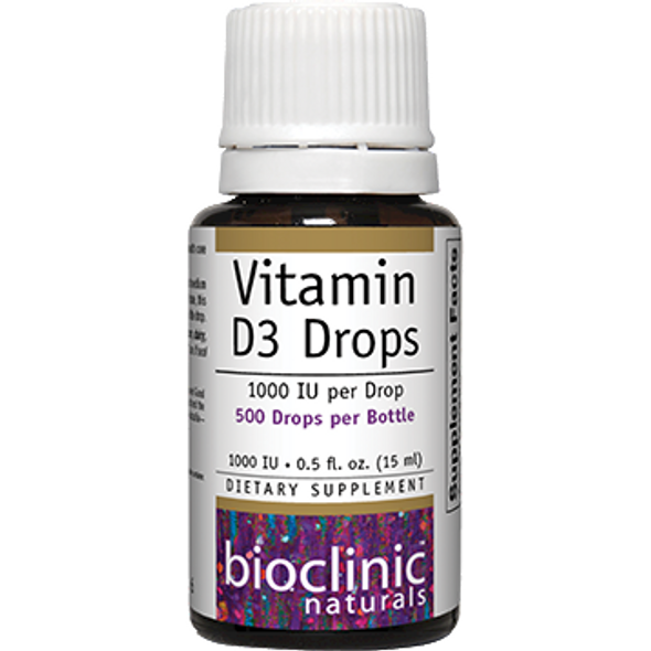 Vitamin D3 Drops 25 mcg 0.5 fl oz By Bioclinic Naturals