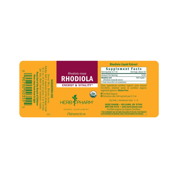 Rhodiola (Rhodiola rosea) by Herb Pharm - 8 oz