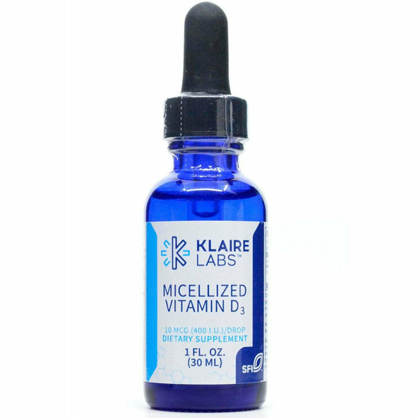 Micellized Vitamin D3 Liquid 1 fl. oz. (600 Servings) by Klaire Labs