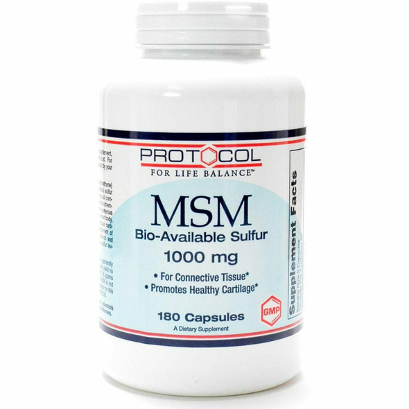 MSM 1000 mg 180 caps by Protocol For Life Balance MSM 1000 mg 180 caps by Protocol For Life Balance
