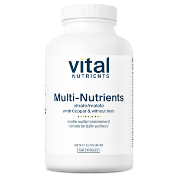 Multi-Nutrients 2 Citrate/Malate Formula (with Copper & without Iron) 180 caps by Vital Nutrients
