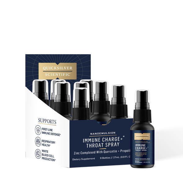Immune Charge+® Throat Spray Pack of 9 By Quick Silver From Clinical Nutrition Centers Immune Charge+® Throat Spray Pack of 9 By Quick Silver From Clinical Nutrition Centers