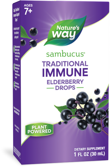 Sambucus Traditional Immune Elderberry Drops - 1 fl oz (30 ml) / Elderberry By Nature's Way