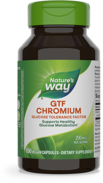 GTF Chromium Glucose Tolerance Factor - 100 capsules By Nature's Way