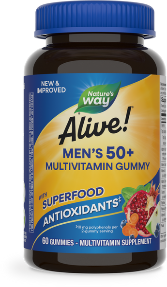 Alive!® Men’s 50+ Gummy Multivitamin - 60 gummies / Fruit By Nature's Way